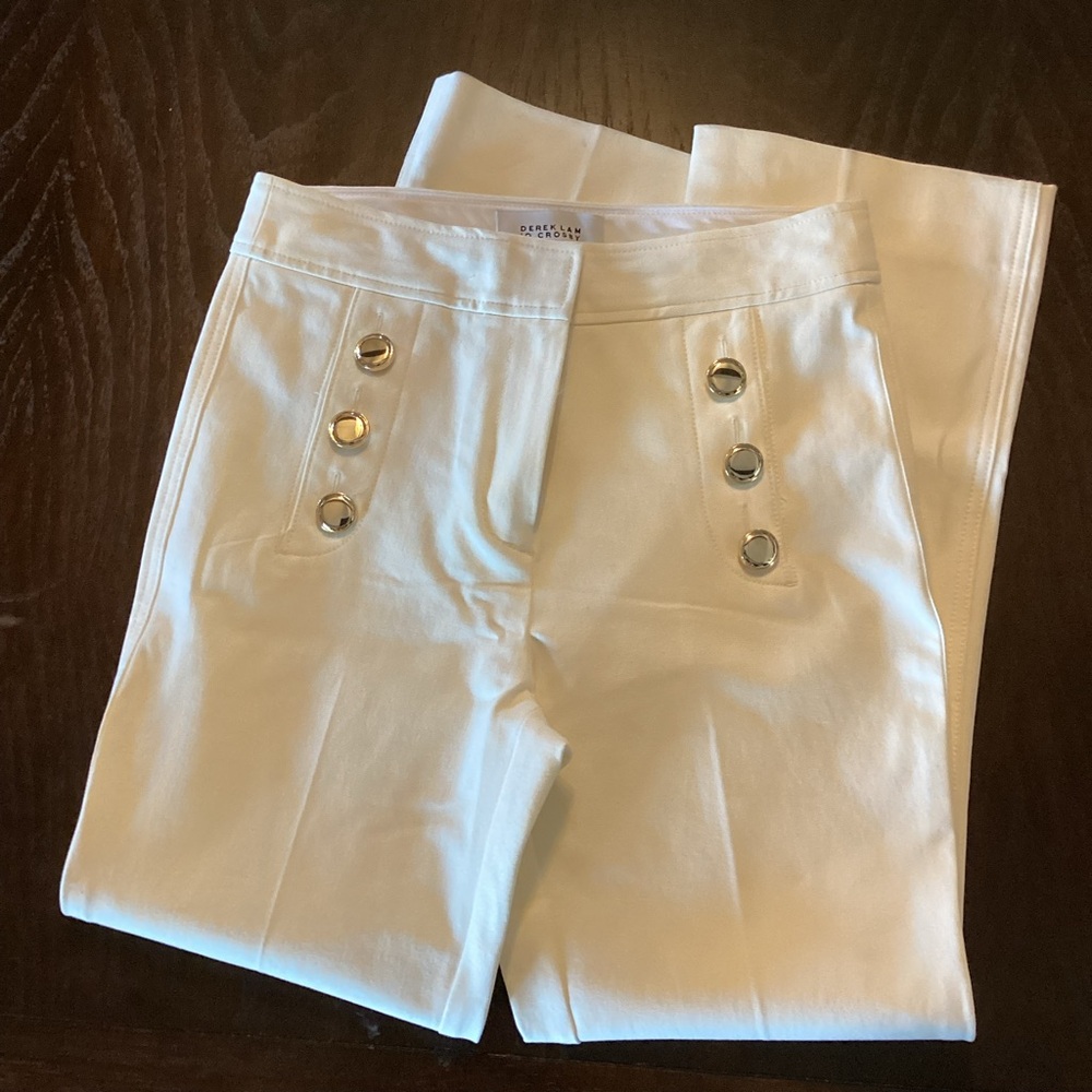Derek Lam 10 Crosby Cream Crop Trousers